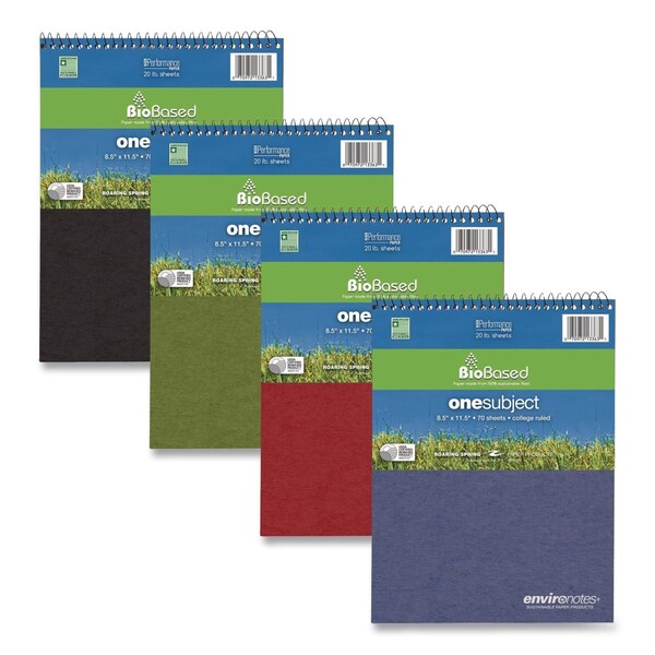 Roaring Spring Environotes BioBased Notepad, Random Cover Colors, Medium/College Rule, (70) White 8.5 x 11 Sheets 13363 - main