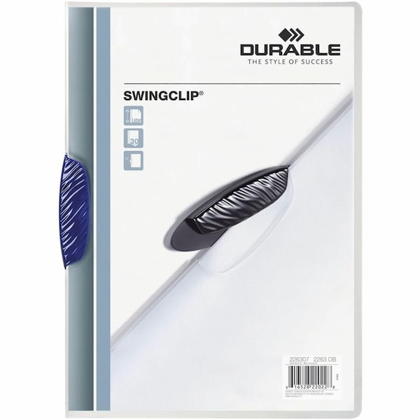 Durable Office Products Durable, Swingclip Clear Report Cover, Letter Size, Dark Blue Clip, 25PK 226307 - main
