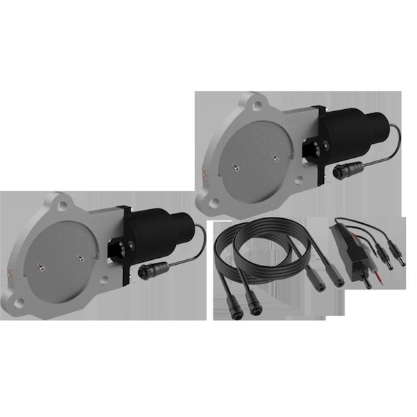 Grandes Travesuras 3.5 in. Bolt-On QTEC Dual Electric Cutout Valves - Pair GR3893935 - main