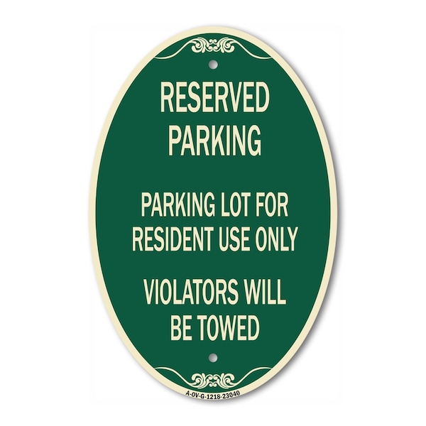 Signmission Reserved Parking Sign Reserved Parking Lot fo, 12 In X 18 In Architectural, Heavy Gauge Aluminum A-OV-G-1218-23040 - main