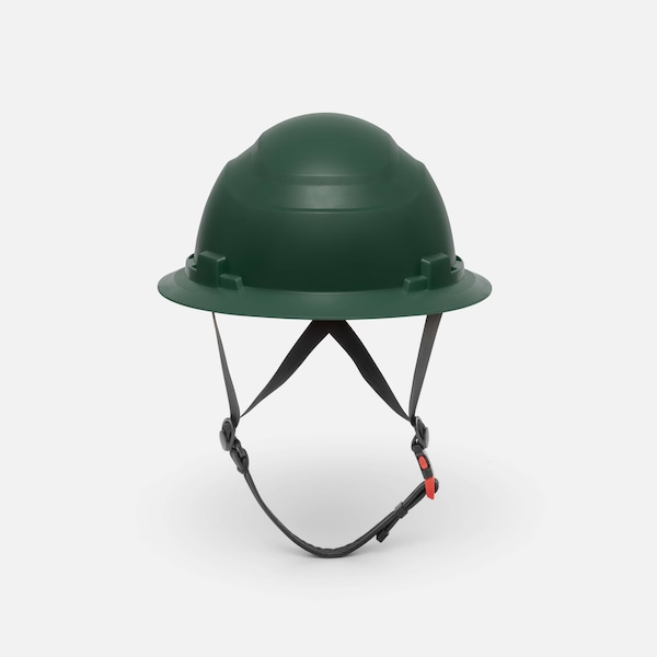 Ironwear Type 2 Class E Full Brim Safety Helmet w/ Chin Strap, Dark Green 3968-DG - main
