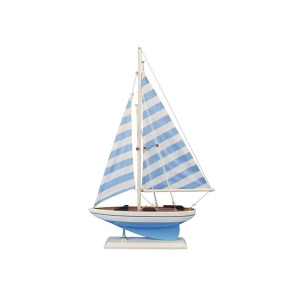 Handcrafted Model Ships 17 in. Wooden Anchors Aweigh Model Sailboat sailboat17-102 - main