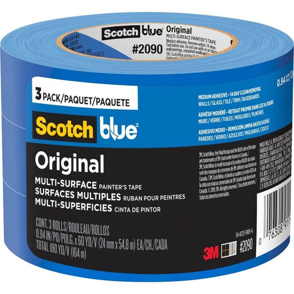 3M Painter's Tape, .94 in W x 60 yd L, 189 mil Thick, 3 PK 2090-24EC3 - main