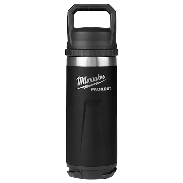 Milwaukee Tool Insulated Bottle, SS, 18 oz CAP, Black 48-22-8382B - main