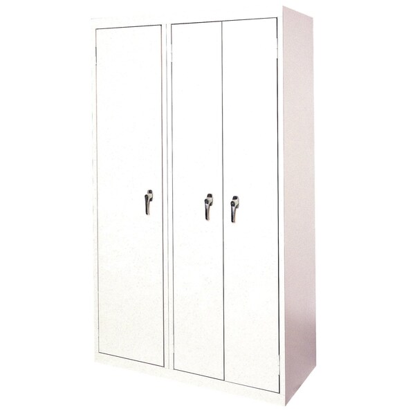 Steel Cabinets Usa Steel Storage Cabinet, 42in L x 21in D x 72in H, 8 Adjustable Shelves, 3 Doors, White AAH-42-3D-W - main