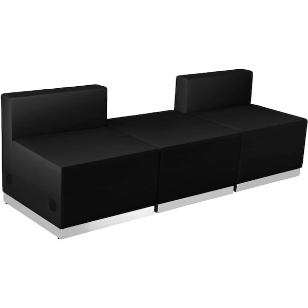 Flash Furniture 3 pcs. Living Room Set, 25-1/4" to 25-1/2" x 27", Upholstery Color: Black ZB-803-670-SET-BK-GG - main