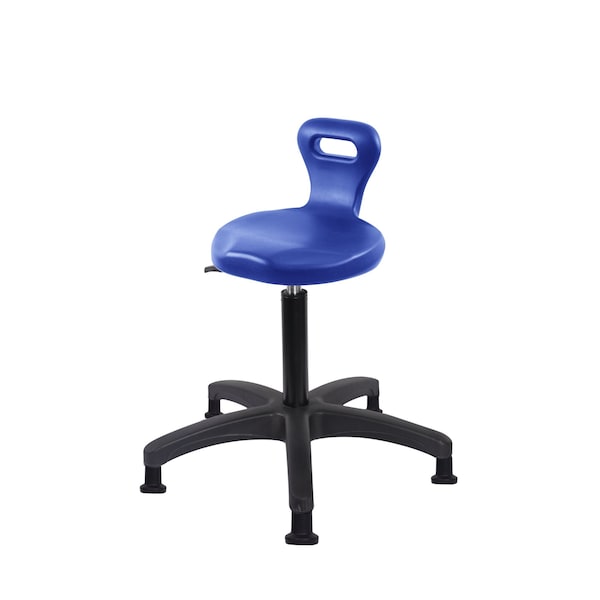 Blue Ridge Ergonomics Polyurethane Serpent Stool - Medium Bench Height with Stationary Glides in Blue Polyurethane PSPMBSL-RG-NF-RG-BLU - main