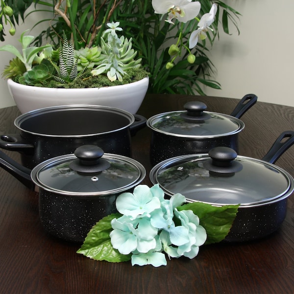 Gibson Home Casselman 7 piece Cookware Set in Black with Bakelite Handle 108169.07 - main