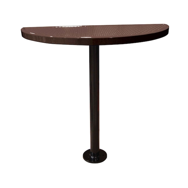 Leisure Craft Perforated Semi-Circle Pedestal Table, Portable, 40"H, Brown STAB40-PERF-BROWN - main