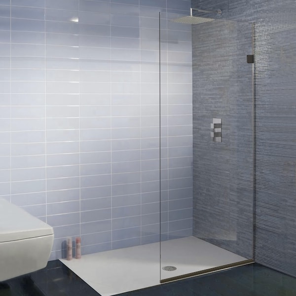 Fab Glass And Mirror Fixed Shower Screen for Bathroom | Oil Rubbed Bronze Finish | Water Repellent | 3/8in Tempered G MSD1-30-72OB - main