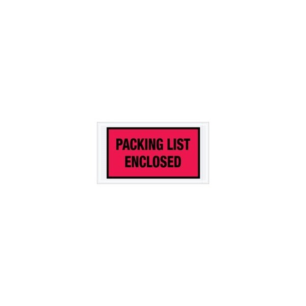 Bubblefast 5 1/2 x 10'' Red Full ''Packing List Enclosed'' Envelopes, 1000PK BFPL427 - main