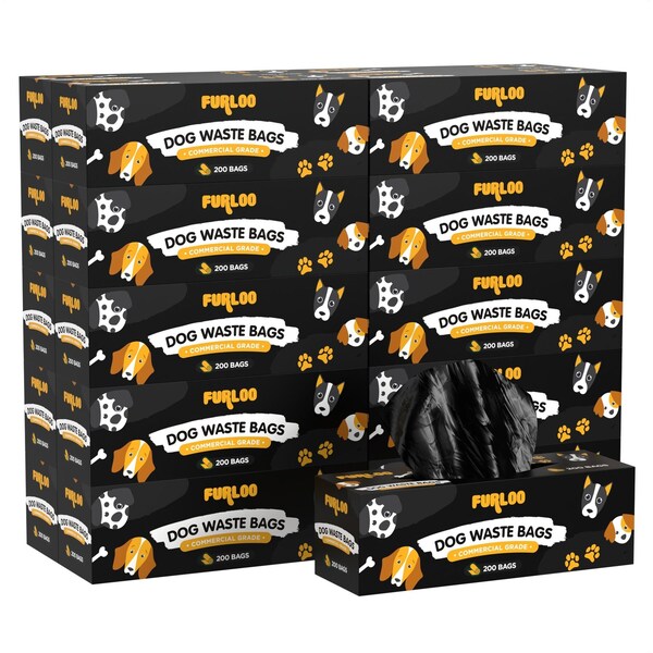 Furloo 4,000 Pet Waste Station Bags, 200 Bags per Roll, 20 Rolls, Commercial Station Refill Bags, 4000PK FLO2-20 - main