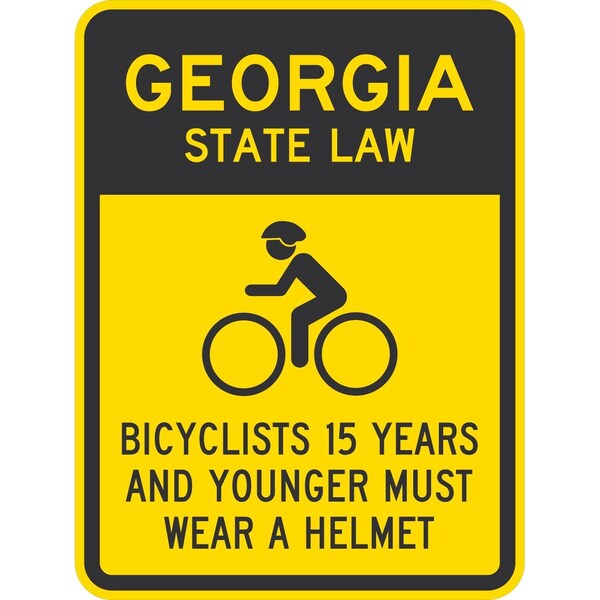 Lyle Bicyclists 15 Years And Younger Must Wear A Helmet (with Cyc, 18x24, Non-Reflective, Yellow G-11183-NA_18x24 - main