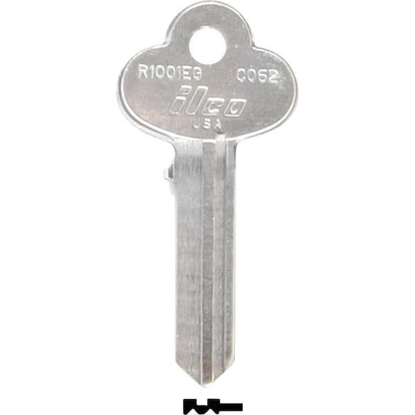 Ilco Corbin Nickel Plated File Cabinet Key CO62 / R1001EG, 10PK IAL4404010B - main