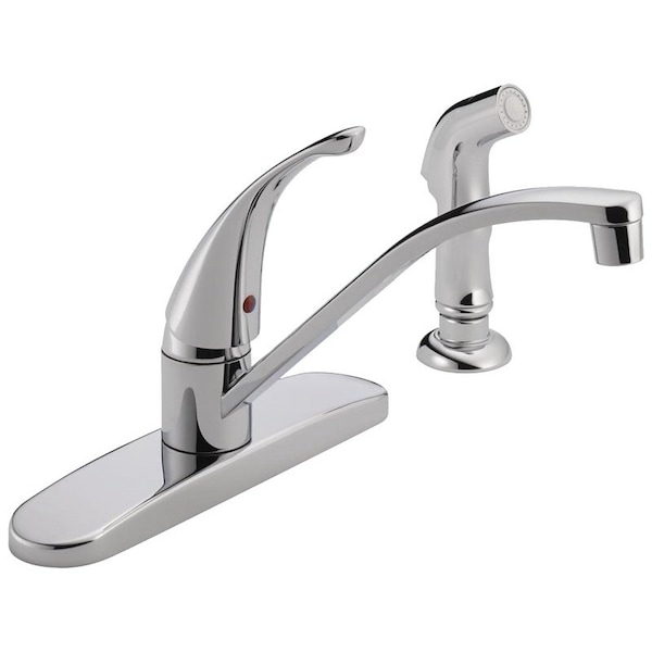Delta Peerless Tunbridge P188500LF Kitchen Faucet with Side Spray, 1-Faucet Handle, 6-1/4" H Spout, Chrome P188500LF - main