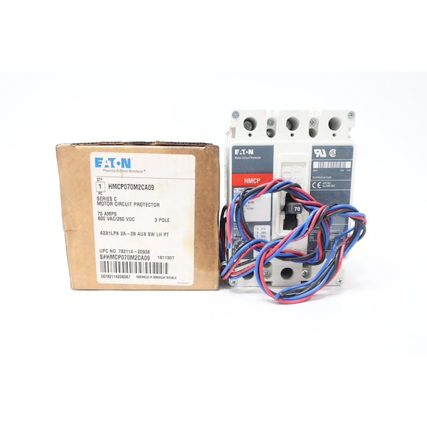 Eaton MOLDED CASE CIRCUIT BREAKER 70A 600V-AC 250V-DC 3P HMCP070M2CA09 - main