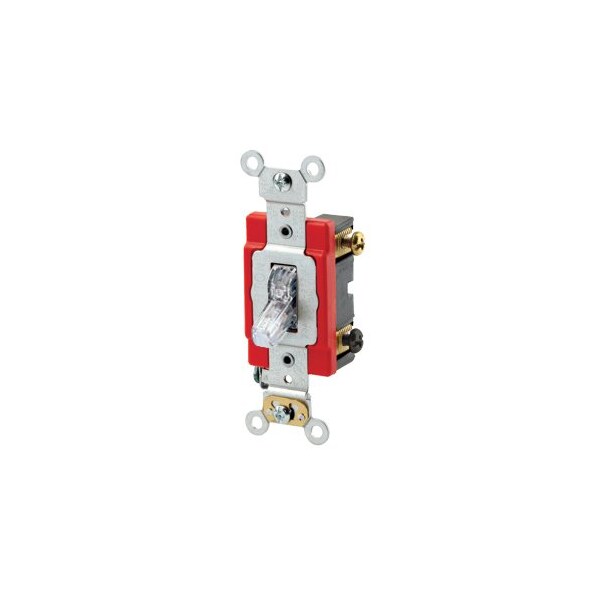 Leviton Wall Switch, 1 hp, Toggle, 20 A, Clear 1222-PLC - main