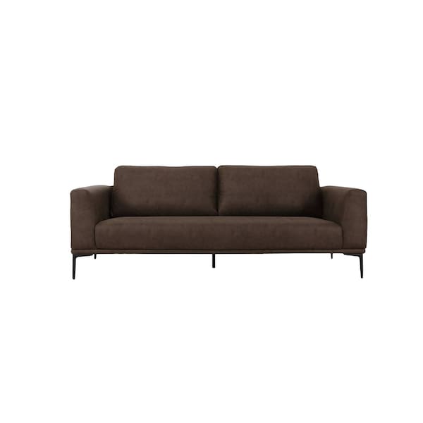 Homeroots Modern 78in Brown Loveseat With Removable Cushions 480888 - main
