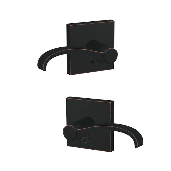 Schlage Residential Schlage Custom Whitney Lever with Collins Rose Passage and Privacy Lock with 16600 Latch and FC21WIT716COL - main