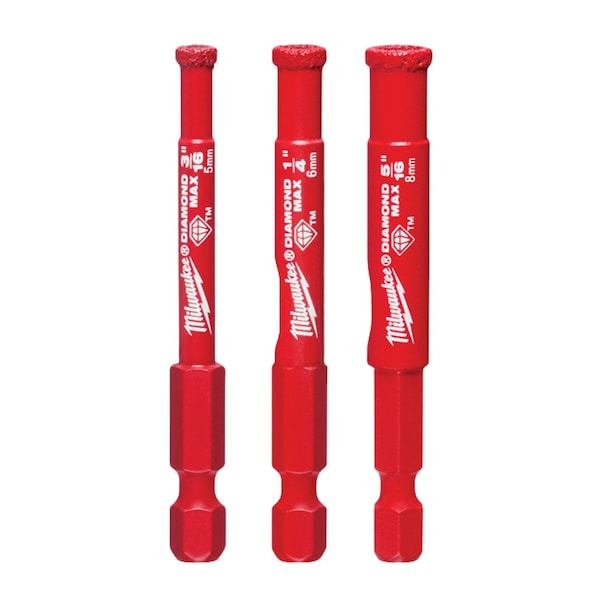 Milwaukee Tool 3 pc. DIAMOND MAX Diamond Grit Hole Saw Bit Set 49-56-0500 - main