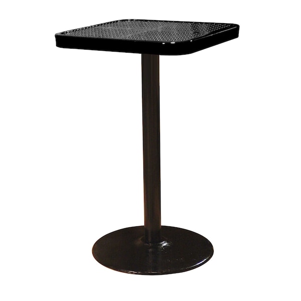 Leisure Craft 24" Square Perforated Pedestal Table, Portable, 40"H, Black SQ24TAB40-BLACK - main