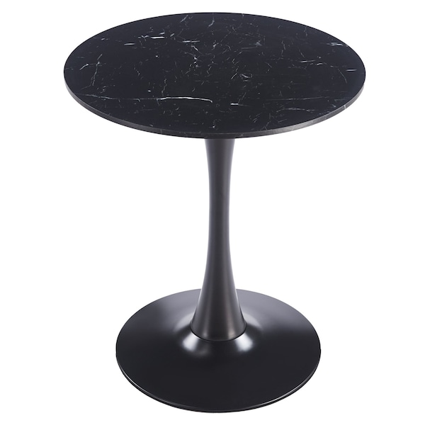 Leisuremod Bristol Round MDF Dining Table - Pedestal Base Kitchen Table, Modern Style BTBL-B27BLMT - main