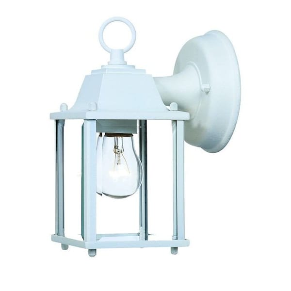 Homeroots White Hanging Glass Lantern Wall Light 398558 - main