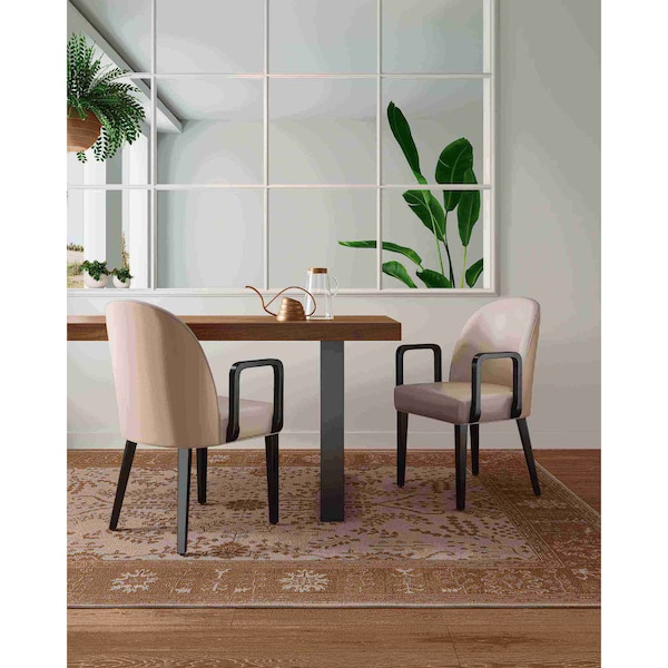 Manhattan Comfort Hillman Dining Arm Chair - in Light Grey, PK2 2-DC087AR-LG - main