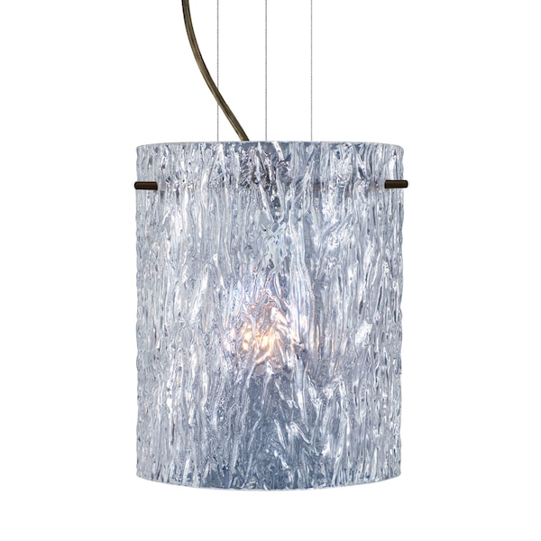 Besa Lighting Tamburo 8 Cable Pendant, Clear Stone, Bronze Finish, 1x100W Incandescent 1KG-400600-BR - main