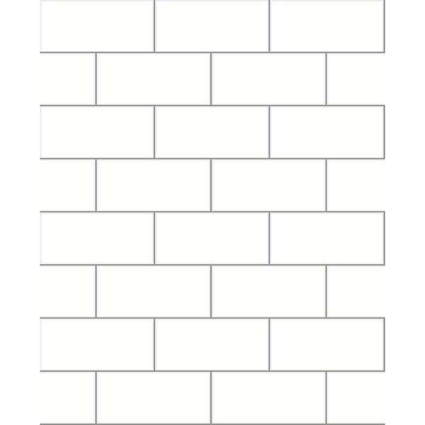 Brewster Easton Off White Paintable Subway Tile Wallpaper 2904-23750 - main