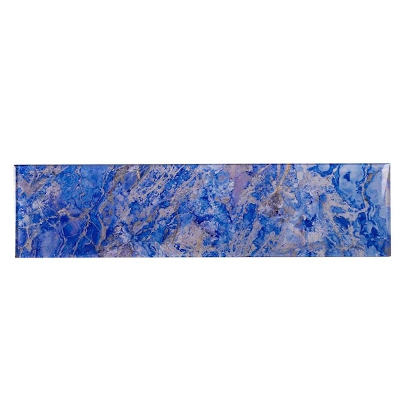 Apollo Tile Carnelian 3 in. x 12 in. Glossy Cobalt Blue Glass Subway Wall and Floor Tile 5 sq. ft./case, 20PK APLAG8806SKYA - main