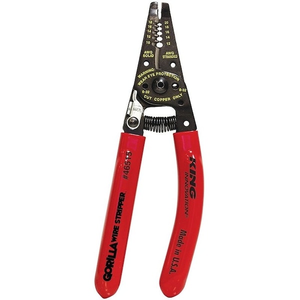 King Innovation Wire Stripper, 10 to 20 AWG Stripping, 6 in OAL, Ergonomic Handle 46515 - main