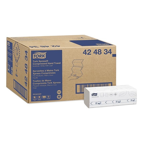 Tork Multifold Paper Towel Sheets, 1 Ply, 250 Sheets, White, 12 PK 424834 - main