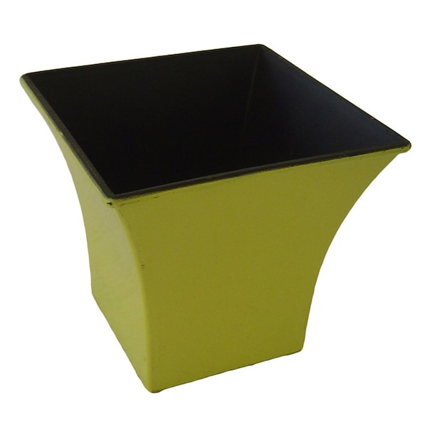 Homeroots 5in Yellow Recycled Plastic Indoor Outdoor Square Pot Planter 488334 - main