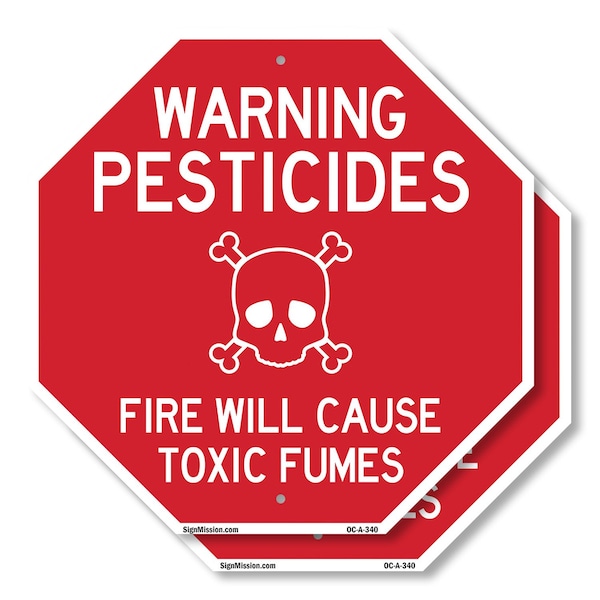 Signmission Warning Pesticides Fire Will Cause, 6 inch X 6 inch, Plastic Sign, 2PK OC-P-2PACK-6-340 - main