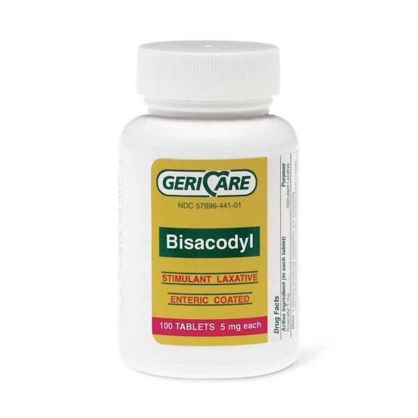 Medline BisacodYellow Stimulant Laxative Enteric Coated Tablets, 5mg, 100PK OTC44101 - main