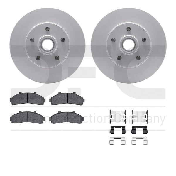 Dynamic Friction Co DFC GEOSPEC Coated Rotor- Heavy Duty Brake Pad includes Hardware 4412-54012 - main