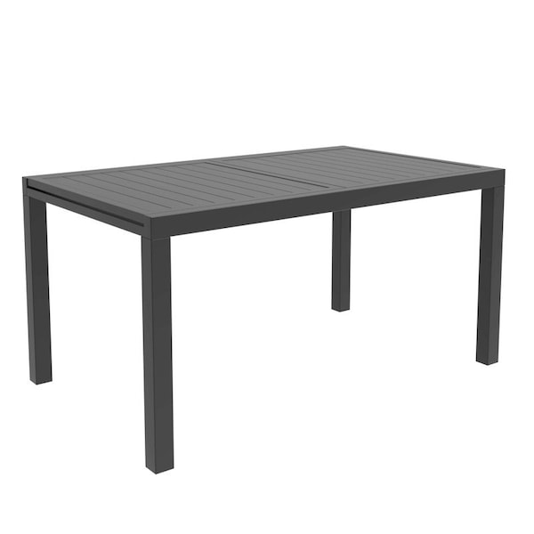 Leisuremod Marlin 78 in Aluminum Extendable Dining Table, 330 lb Capacity, Seats 8, Weatherproof MDT78BL - main