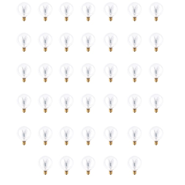 Bulbrite Incandescent G16.5 Candelabra Screw Base E12 Light Bulb, 15W, Clear , 40PK 861216 - main