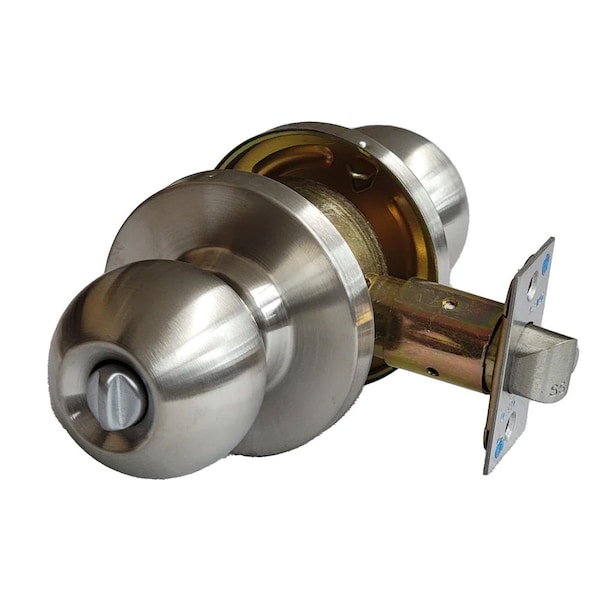 Ecs Hardware Commercial Door Knob Set, 2-3/4 Standard Backest, Satin Chrome, Entrance, Grade 2 ECSH-CDK201-SS-ET - main