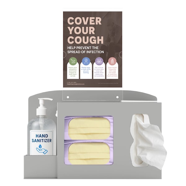 Origin Dispensing Solutions Hygiene Station Bundle-Gel Bottle-ABS-Beige HS10S02BG - main