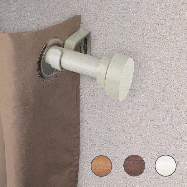 Central Design 1 in. Cover Faux Wood Curtain Rod with 28 to 48 in. Extension, Pearl White W100-37-28W1 - main