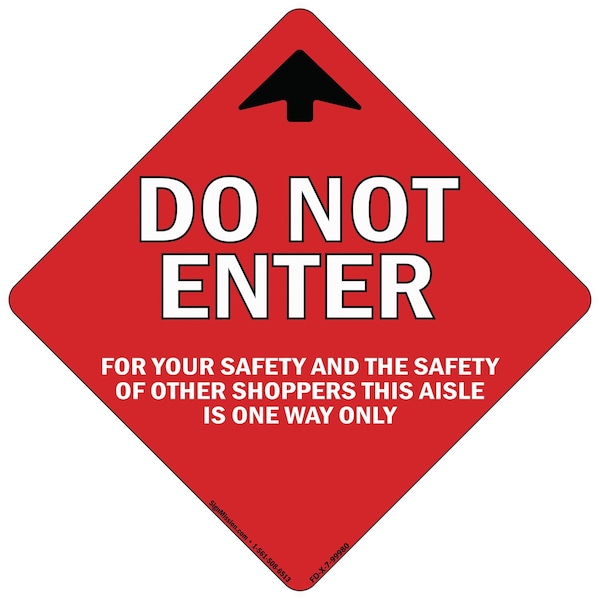 Signmission Do Not Enter Arrow Non-Slip Floor Graphic, 7" x 7", FD-2-X-7-99980 FD-2-X-7-99980 - main