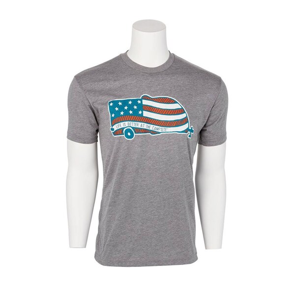 Camco LIBATC American Flag Camper T-Shirt - Medium 53331 - main
