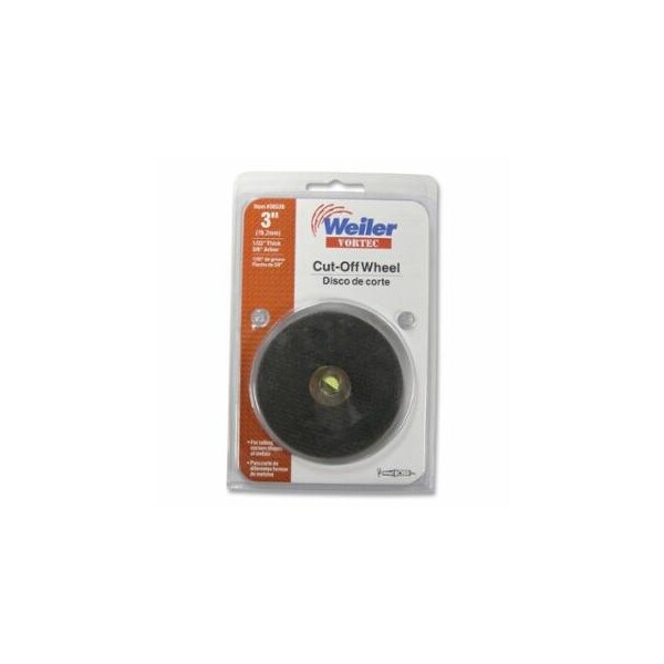 Weiler Vortec Pro Cut-off Wheel, 3 in dia, 1/32 in Thick, 3/8 in Arbor, 60 Grit, Aluminum Oxide, 5PK 804-36536 - main