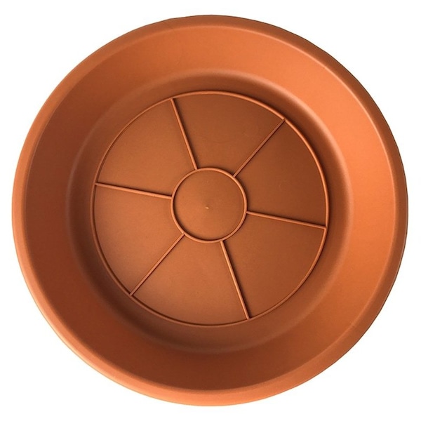 Southern Patio Planter Saucer, 12.48 In Dia, 12.48 In L, Plastic, Terracotta SA1212TC - main
