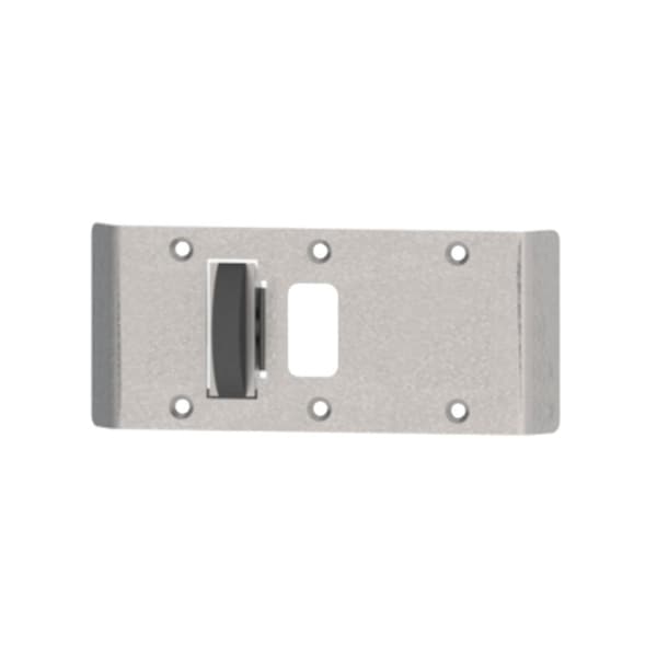 Hager Center Hung Combination, Rescue Door Stop and Two Way Strike Plates, 5-3/4in, Left-Handed, Satin Ch 455 LH US26D - main