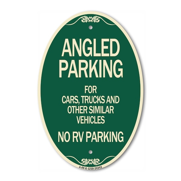 Signmission Angled Parking for Cars Trucks and Similar Ve, 12 In X 18 In Architectural, Heavy Gauge Aluminum A-OV-G-1218-24343 - main