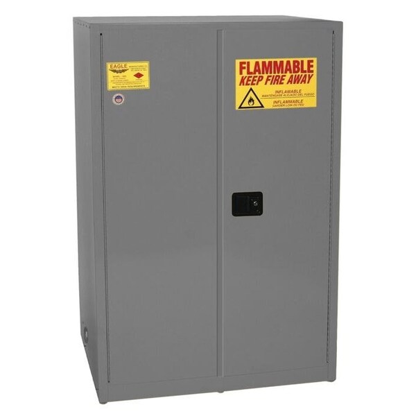 Eagle Mfg 90 gal, 2 Shelves, 18-Gauge Steel, 43 in W x 65 in H x Gray 1992XGRAY - main