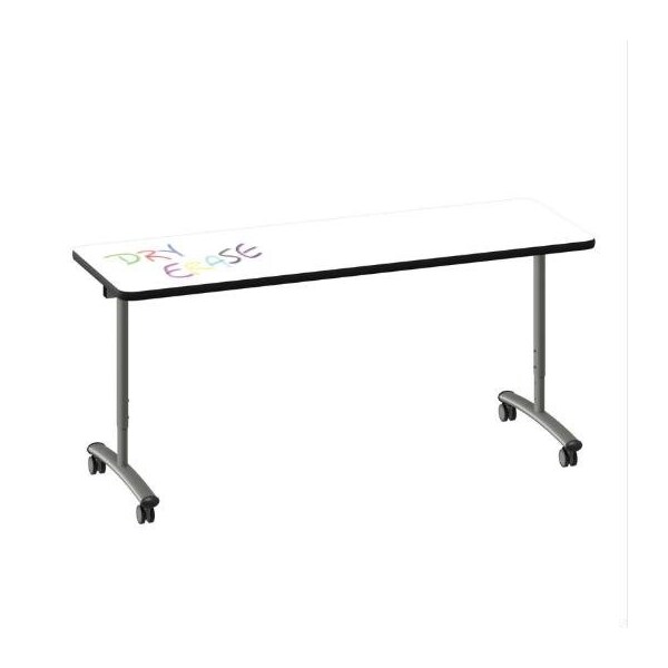 Correll Rectangle Premium Sit To Stand Dry Erase Flip Top Table, 72 in W, 28 in to 38 in H FTS3072DE-80-14-09 - main
